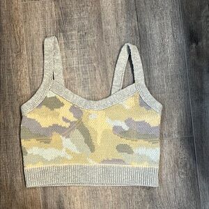 Pilcro Camo Knit Crop Top size small